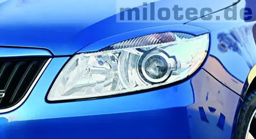 Kryty světlometů Milotec (mračítka) - ABS černý, Škoda Fabia II Facelift Finální Výprodej