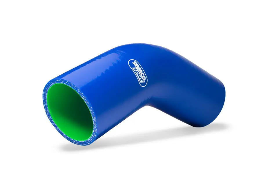 Hit Sezóny Samco Sport ProFuel silikonové redukční koleno 90° s vnitřním průměrem 65 mm > 50 mm pro vedení paliva, barva samco blaze (černá s plameny)