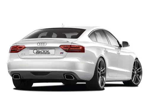 Koupit Online CARACTERE spoiler pod originální zadní nárazník pro Audi A5 (8T8) Sportback, varianta včetně koncového tlumiče s koncovkou na obou stranách pro motory 2,7TDI, 3,0TDI, 3,2 V6, 2,0TFSI