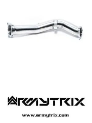 Víkendová Akce Armytrix nerezový vysoce průchozí downpipe bez katalyzátoru s odstíněním lambda sondy (cat simulator) - Ver. 2 pro Audi A4 B8 1.8 TFSI Sedan/Avant (2008-2015)