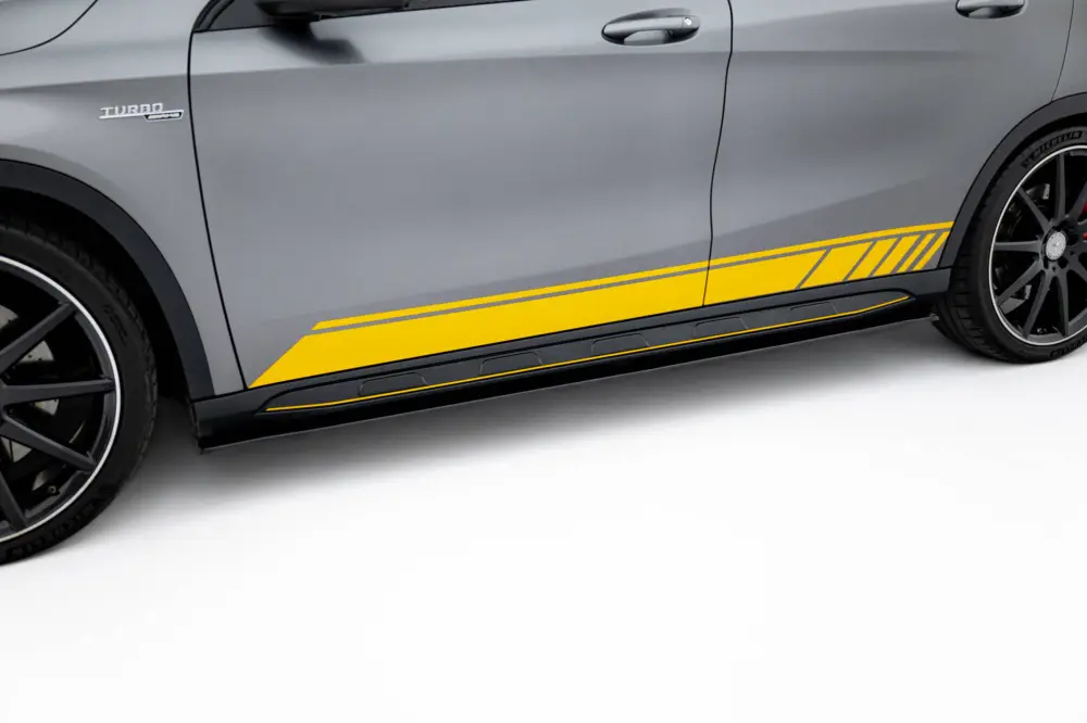 Maxton Design difuzory pod boční prahy pro Mercedes GLA X156/AMG, černý lesklý plast ABS Autentický