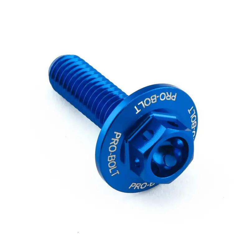 Víkendová Akce Pro-Bolt hliníkový šroub s šestihrannou hlavou 16 mm, závitem M6 x 1,00 mm a délkou závitu 20 mm, barva: modrá
