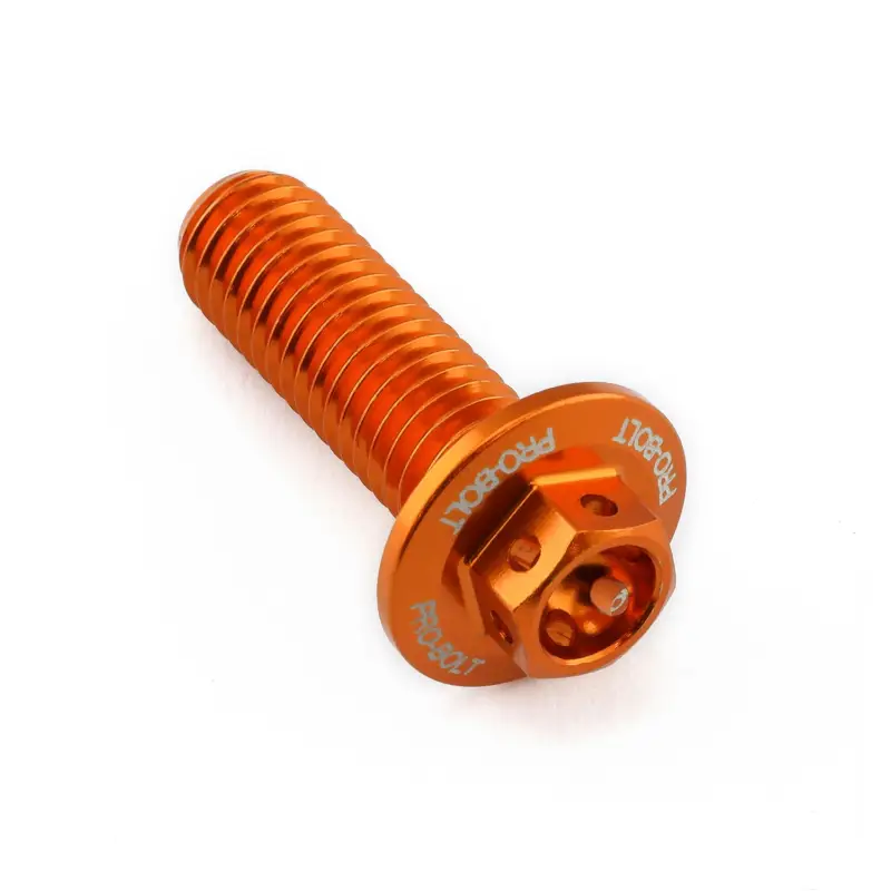 Cenový Hit Pro-Bolt hliníkový šroub s šestihrannou hlavou 16 mm, závitem M8 x 1,25 mm a délkou závitu 25 mm, barva: oranžová