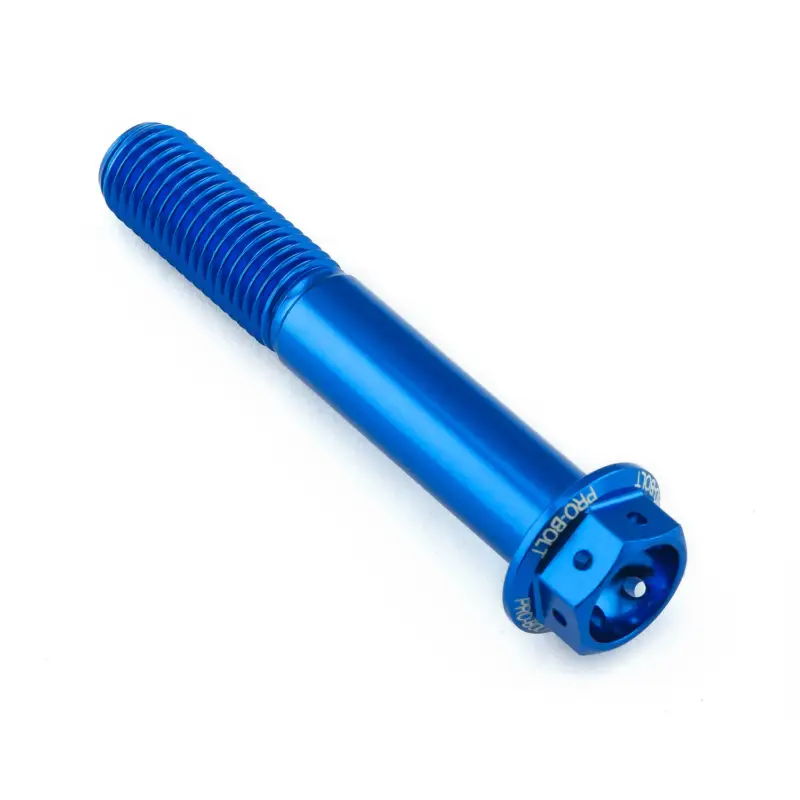 Pro-Bolt hliníkový šroub s šestihrannou hlavou 17 mm, závitem M10 x 1,25 mm a délkou závitu 60 mm, barva: modrá Nová Kolekce