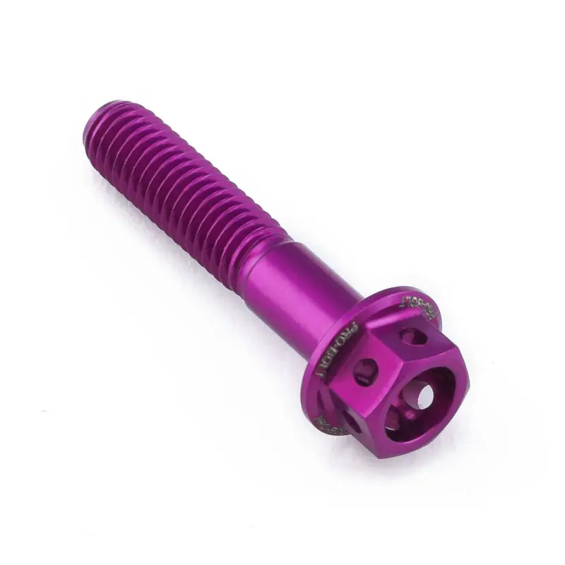 Pro-Bolt hliníkový šroub s šestihrannou hlavou 10 mm, závitem M5 x 0,80 mm a délkou závitu 25 mm, barva: fialová Výprodej