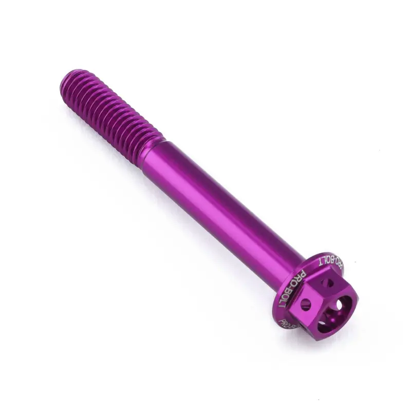 Expresní Doručení Pro-Bolt hliníkový šroub s šestihrannou hlavou 12 mm, závitem M6 x 1,00 mm a délkou závitu 50 mm, barva: fialová