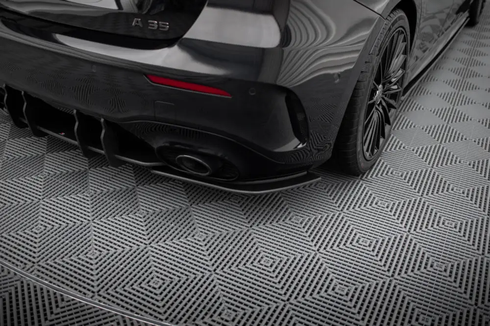 Nejlepší Volba Maxton Design "Street Pro" boční difuzory pod zadní nárazník pro Mercedes třída A W177 Facelift A35 AMG, plast ABS bez povrchové úpravy, s červenou linkou, Hatchback