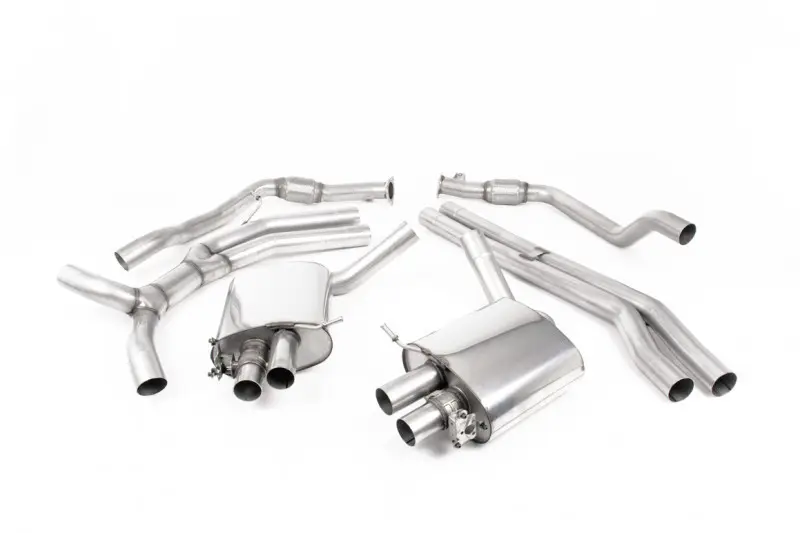 Milltek Sport výfukový systém cat-back bez rezonátoru Race (nejhlasitější) pro Audi RS5 B9 2.9 V6 Turbo Coupe (s OPF/GPF) 2019-2024, titanové oválné koncovky Jen Po Omezenou Doba