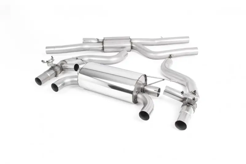 Milltek Sport výfukový systém cat-back GPF/OPF Back System - Race (hlasitější) pro BMW řada 2 M2 Competition Coupe (F87) 2018-2024, GT-90 dvojité titanově modré koncovky Nejprodávanější
