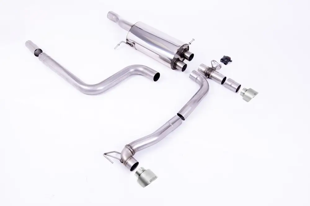 Časově Omezené Milltek Sport homologovaný výfuk cat-back GPF Back Maxton Designs pro Ford Fiesta Mk8/Mk8.5 ST 1.5 EcoBoost 200PS (Post Sept 2020 Models Only) 2020-2024, Dual Outlet Titanium GT-100 Trims