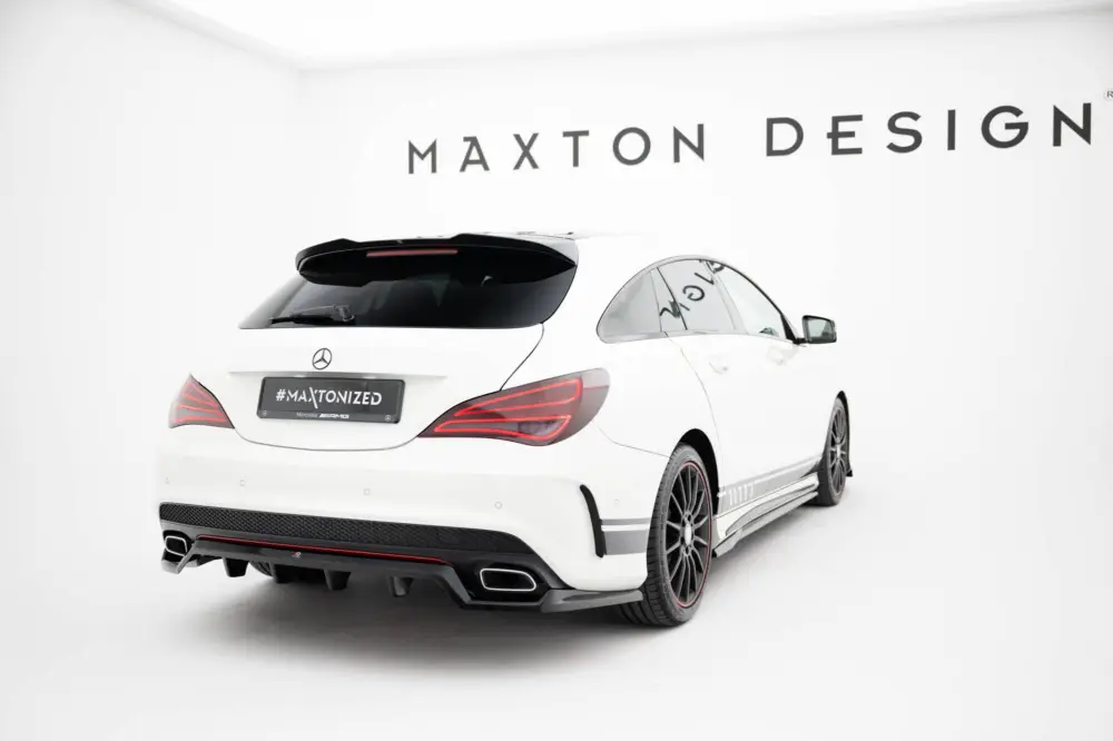 Maxton Design spoiler pod zadní nárazník s žebrováním pro Mercedes CLA C 117/AMG-Line, černý lesklý plast ABS, Coupe / Shooting Brake Koupit Online