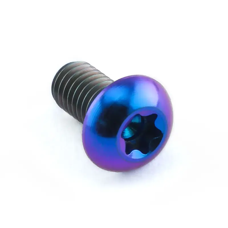 Poslední Šance Pro-Bolt titanový torx šroub s vypouklou hlavou se závitem M5 x 0.80mm a délkou 10mm, barva opálená fialová