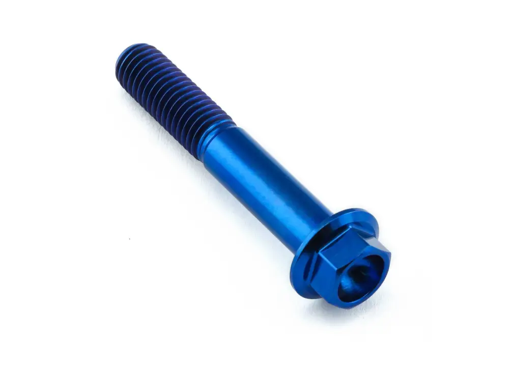 Novinka Pro-Bolt titanový šroub s šestihrannou hlavou se závitem M8 x 1,25 mm a délkou 49 mm, barva modrá