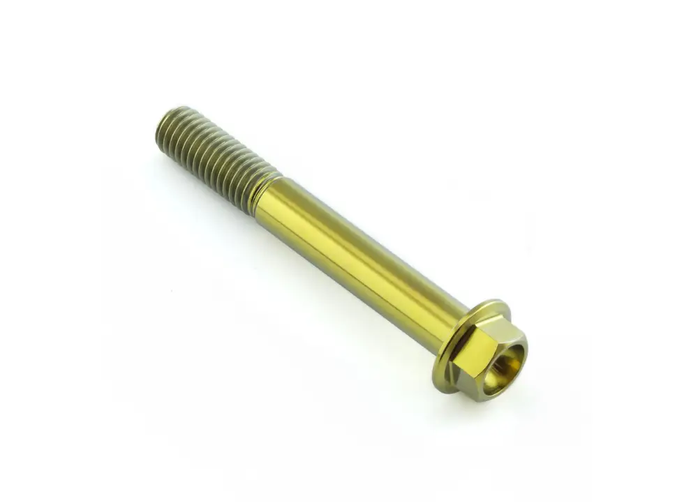 Ověřený Pro-Bolt titanový šroub s šestihrannou hlavou se závitem M8 x 1,25 mm a délkou 60 mm, barva zlatá
