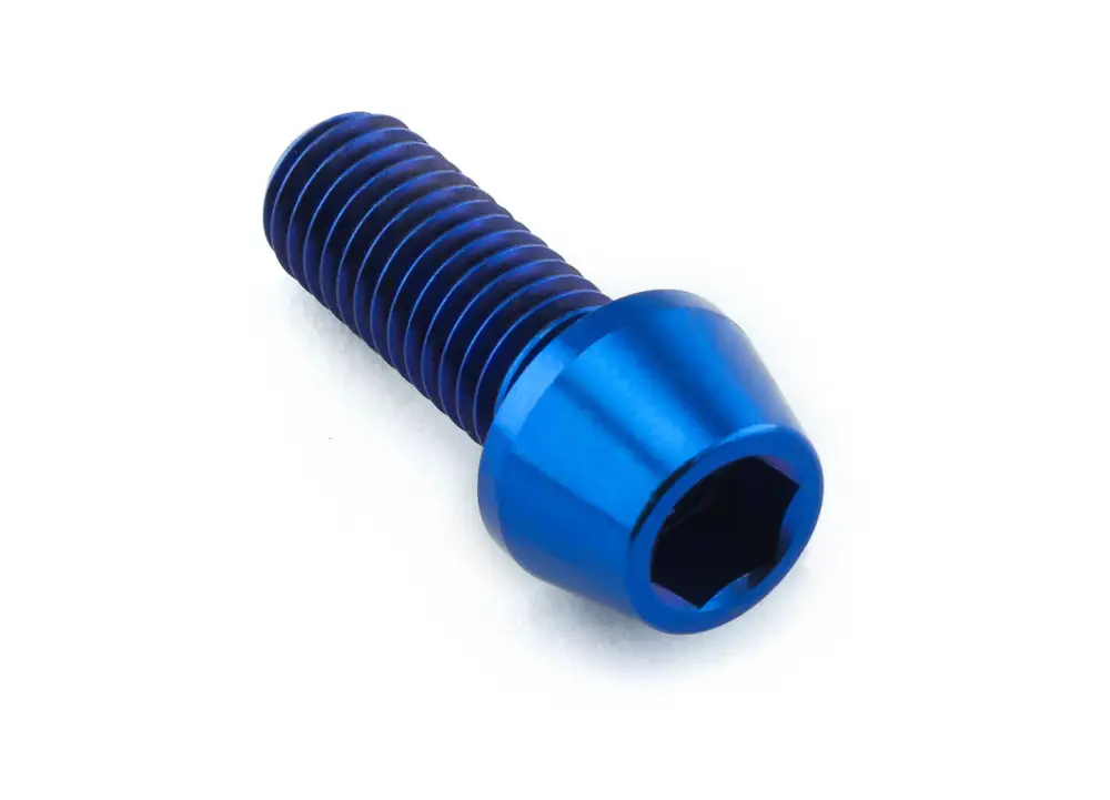 Cenový Hit Pro-Bolt titanový inbusový šroub s kónusovou hlavou se závitem M10 x 1,50 mm a délkou 25 mm, barva modrá