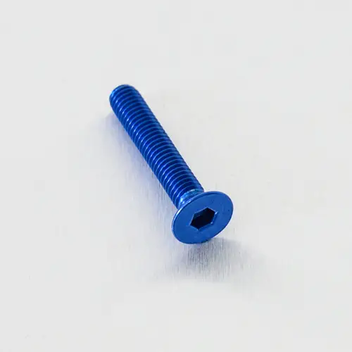 Expresní Doručení Pro-Bolt hliníkový inbusový šroub se zápustnou hlavou se závitem M6 x 1,00 mm a délkou závitu 31,2 mm, barva modrá
