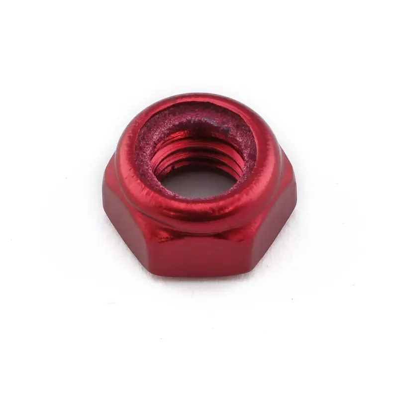Pro-Bolt hliníková matka s nylonovou vložkou se závitem M8 x 1,25 mm, barva červená Speciální Cena