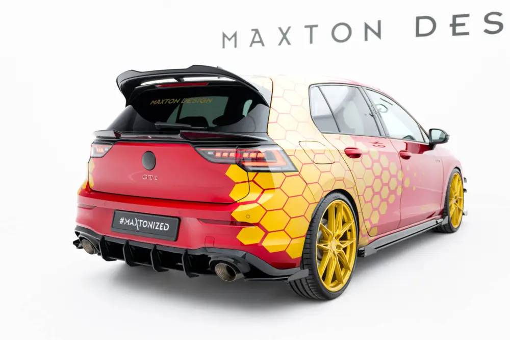 Maxton Design "Street Pro" difuzor zadního nárazníku v.2 pro Volkswagen Golf GTI Mk8 Facelift, plast ABS bez povrchové úpravy, Clubsport Nejlepší Volba