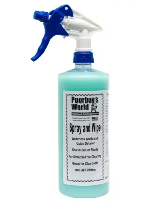 Expresní Doručení POORBOY'S WORLD Spray & Wipe Waterless Wash bezvodé mytí a lubrikant pro clay hmotu 473ml
